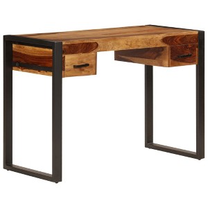 Desk Brown Solid Acacia wood, Powder-coated steel Medium Desk - 1 of 4