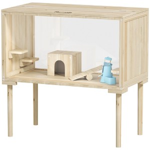 Skyzone 5-Tier Wooden Small Pet Habitat with 3 Ladders, Hinged Roof, Front Door & Bottom Storage - 1 of 4