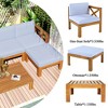 5-Piece Outdoor Patio Solid Wood Sectional Sofa with Coffee Table and Cushions - 4 of 4