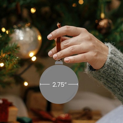 Set of 12 Clear Red Glass Christmas Ornaments