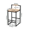 Set of 2 Bar Stools with Back Paper Rope Woven Counter Height Barsttols with Footrest Armless Dining Chairs for Kitchen, Home Bar-Tanpinhause - 3 of 4