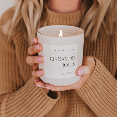 Tan Matte Cinnamon Rolls Scented Soy Candle Jar