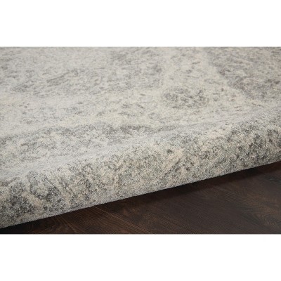 Elegant Ivory-Grey Synthetic 5'3" x 7'3" Indoor Area Rug