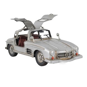 Old Modern Handicrafts Mercedes Benz 300L Gullwing Silver Model – Handmade Iron 1:14 Scale, 13" Length - 1 of 4