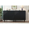 70" Set of 2 Modern Sideboard Cabinet with Adjustable Shelves, TV Stand with Geometric Door Design for Living Room - 4 of 4