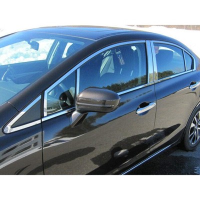 QAA Stainless Steel Window Trim 20Pc Fits 2012-2015 Honda Civic WP12214 QAA