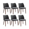 Dining Chair Set of 4, Linen Upholstered Dining Chair with Solid Wood Legs, Wing Backrest, Wooden Kitchen Chair - 4 of 4