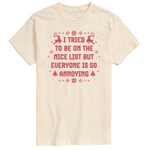 Men's - Instant Message - Tried To Nice List Short Sleeve Graphic T-Shirt - 1 of 4