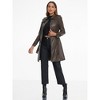 Allegra K Women's Lapel Slim Fit Long Sleeve Zip Faux Leather Jacket Coat - 4 of 4