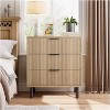 Jojoka Fluted 3 Drawer Dresser, Wide Modern Chest of Drawers with Metal Legs, Wood Storage Cabinet for Bedroom, Living Room, Entryway - 2 of 4