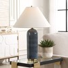 Uttermost Mayetta Deep Blue Table Lamp – 28″ H Ceramic & Steel Base with Round Fabric Shade - 2 of 4