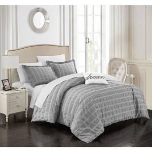 King 4pc Tornio Duvet Cover Set Gray - Chic Home