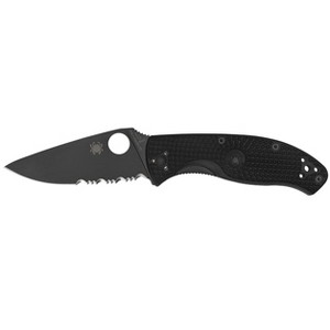 Spyderco Lightweight Tenacious Pocket Knife with 3.39" 8Cr13MoV Steel Blade | Superior Cutting Performance with Black Oxide CombinationEdge, Black - 1 of 4