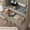GustoWave 70" Tall 4-Door Kitchen Pantry Storage Cabinet with Open Shelf, Deep Drawer & Adjustable Shelves - 4 of 4