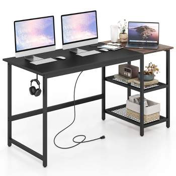 Costway 59''  Home Office Computer Desk Study Laptop Table Detachable Shelf Rustic