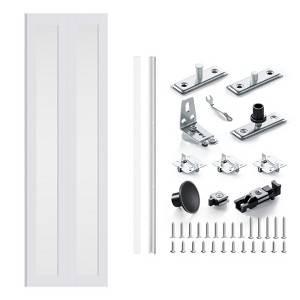 SMARTSTANDARD 78 in. Height Closet Bifold Door, Tempered 1-Lite Mirror Glass MDF White Bi-fold Door with Hardware Kit - 1 of 1