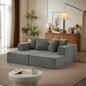 Chenille Sectional Sofa�C Modern Upholstered Chaise with Plush Seating, Fixed Cushions, and Versatile Design for Living Room, Bedroom - 1 of 4