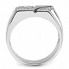 Slickblue Men's Polished Stainless Steel Ring - Clear CZ Fashion Band, Classic Wedding & Engagement Ring, Size 8-13 - 3 of 4