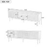 Stylish TV Stand with Vertical Striped Doors, Sliding Door Design,Space-Saving TV Console or Side Cabinet, Solid Wood Legs,Max TV Size 70-79" - 3 of 4
