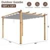 10x10 Ft Outdoor Pergola, Heavy-Duty Aluminum Pergola with with Retractable Canopy, Sun Shade Shelter for Patio Backyard, Grey Frame + Khaki Canopy - 2 of 4