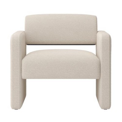 SYFERLORY Single sofa chair, upholstered comfortable chair with armrests, for dining room/bedroom/living room/reception - BEIGE