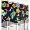 RLF Home Locos Birds Provance 3" Rod Pocket Lining Luxurious and Elegant Window Treatment Valance 50" x 15" Black - 3 of 4