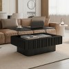 38" Large Rectangle Wood Coffee Table with Storage and Lift-Top, Wood Veneer Fluted Design, Adjustable Height for Living Room or Office – Cuddlewood - 2 of 4