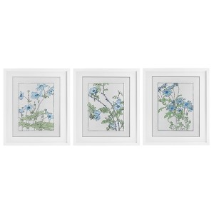 Stupell Industries Wild Blooms with Detailed Outlines 3pc Framed Print Under Glass Set - 1 of 4