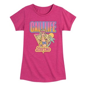 Girls' - Barbie - Cali Summer Fitted Short Sleeve Graphic T-Shirt - 1 of 4