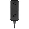 GE 2-Outlet Extension Cord 2 USB-A 1 USB-C 12W 6' Braided Black: Lifetime Warranty, 1625W, 13A, 16 AWG, 6' Cord - 2 of 4