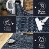 8x10 washable geometric rug, non-slip soft low pile thin indoor foldable vintage accent throw carpet for living room, bedroom, black - 3 of 4