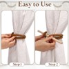 Unique Bargains Cotton Hand-Woven Decorative Drape Curtain Tiebacks with Wood Club - 4 of 4