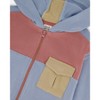 Deux par Deux Boy French Terry Full Zip Hoodie Sweatshirt Pale Blue and Dark Old Rose - 4 of 4
