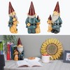 NAT & Jules Gnome 12 inch Resin Stone Garden Statue (Gnome and Dog Colorful) - 3 of 4