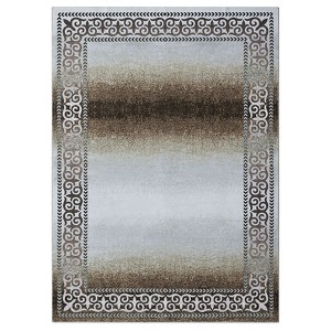 Washable Modern Bordered Rug Non Slip Low Pile Rug Soft Contemporary Throw Floor Cover Foldable Indoor Carpet for Living Room Bedroom Playroom - 1 of 4