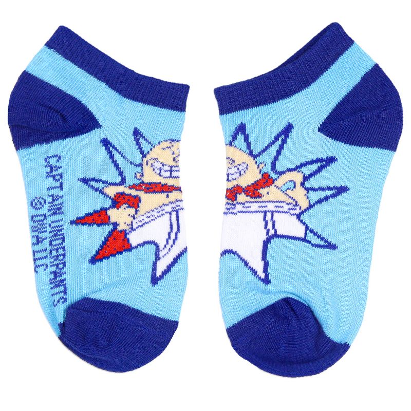 Captain Underpants Kids Comic Superhero Ankle No-Show Socks 4 Pair (10-4) Multicoloured, 5 of 7