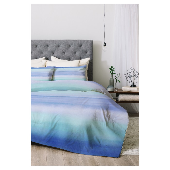 Blue Amy Sia Ombre Watercolor Comforter Set (Queen) 3pc - Deny Designs ...