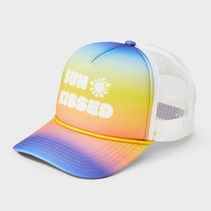 Girls' Ombre Sun Kissed Trucker Hat - art class™: Adjustable Snapback, Lightweight Woven Fabric - 1 of 3