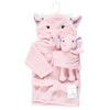 Little Treasure Infant Girls Plush Bathrobe and Toy Set, Floral Elephant, 0-9 Months - 2 of 3