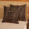 Cheetah Pillow Covers 18x18 Inch Set of 2 Leopard Brown Throw Pillows Animal Skin Print Pillow Cases - 3 of 4