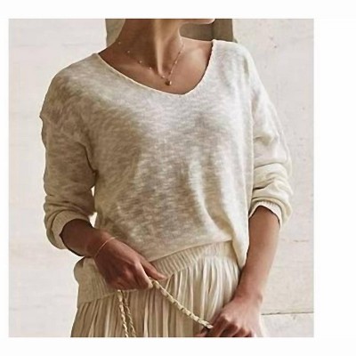 Women's Slub Ombre V-neck Sweater - ESQUALO XS