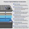 Itopfox 14 Inch King Size Mattress, Firm Hybrid with Gel Memory Foam Individually Pocket Spring Breathable Cooling Fabric Pressure & Back Pain Relief - 3 of 4