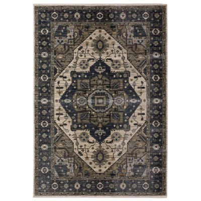 Oriental Weavers Eliana ELI05 Blue / Brown Indoor Area Rug - 3'3" x 5'