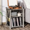 Record Player Stand with Storage, Farmhouse Turntable Stand Table with Sturdy Frame - 4 of 4
