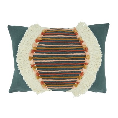 Saro Lifestyle Fringe Lace Down-Filled Throw Pillow