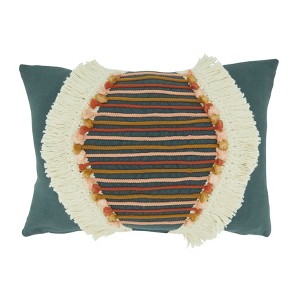 Saro Lifestyle Fringe Lace Down-Filled Throw Pillow - 1 of 3