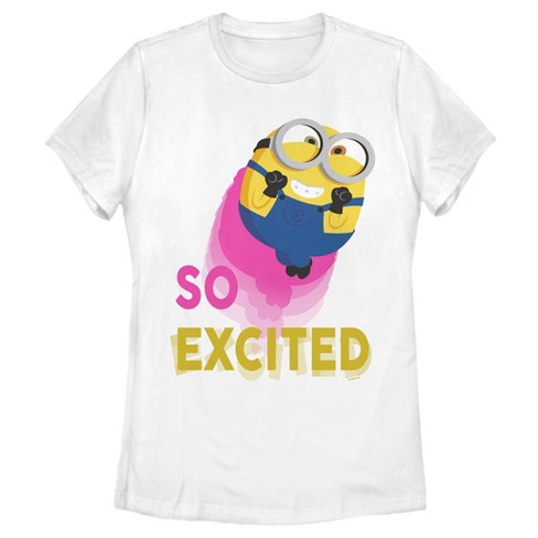 Women s Minions The Rise of Gru Bob So Excited T Shirt White 2X Large