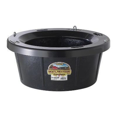 Little Giant HP750 Rubber Tub with Metal Hanging Hooks 6.5 Gallon Capacity Great for Indoor and Outdoor, Black