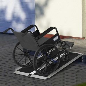 Gulches HOMCOM 5' Aluminum Portable Wheelchair Ramp for Home, Threshold Ramp with Durability - 1 of 4