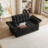 MAYEERTY 65 inch 3-in-1 Foldable Large Computer Desck Sofa Bed, Modern Velvet Double Sofa with Adjustable Backrest Storage Bag Pillow Black - 2 of 4